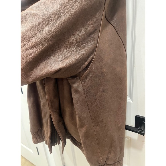 Wilsons Leather Men's Brown Genuine Leather Bomber Jacket Full Zip Size XL - Picture 6 of 16